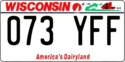 WI license plate 073YFF
