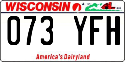 WI license plate 073YFH
