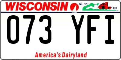 WI license plate 073YFI