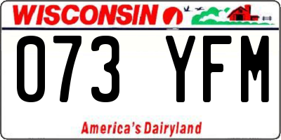 WI license plate 073YFM
