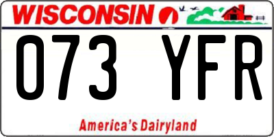 WI license plate 073YFR