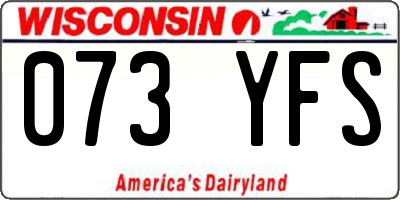 WI license plate 073YFS