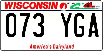 WI license plate 073YGA