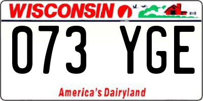 WI license plate 073YGE