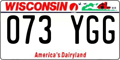 WI license plate 073YGG