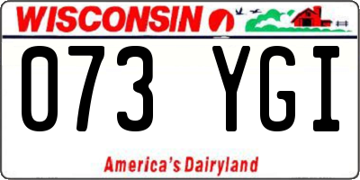 WI license plate 073YGI