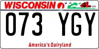 WI license plate 073YGY