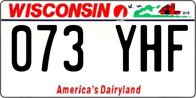 WI license plate 073YHF