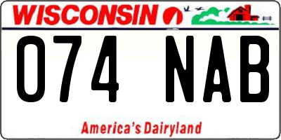 WI license plate 074NAB