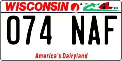 WI license plate 074NAF
