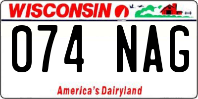 WI license plate 074NAG