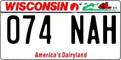 WI license plate 074NAH