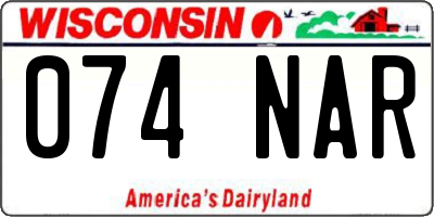 WI license plate 074NAR