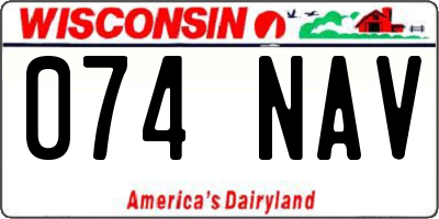 WI license plate 074NAV