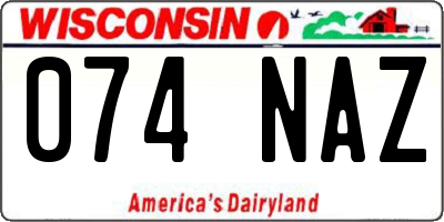 WI license plate 074NAZ