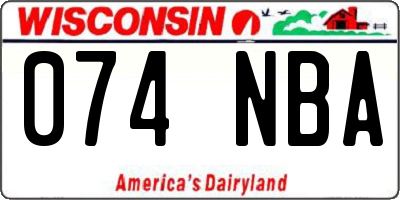 WI license plate 074NBA