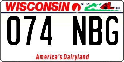 WI license plate 074NBG