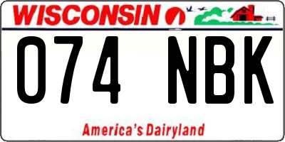 WI license plate 074NBK
