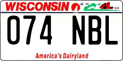 WI license plate 074NBL