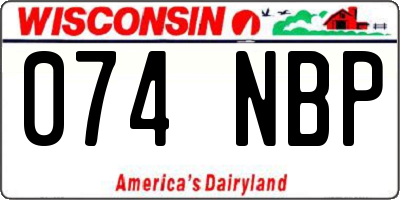 WI license plate 074NBP