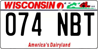 WI license plate 074NBT