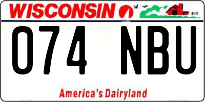 WI license plate 074NBU