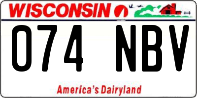 WI license plate 074NBV