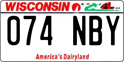 WI license plate 074NBY