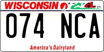WI license plate 074NCA