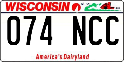 WI license plate 074NCC