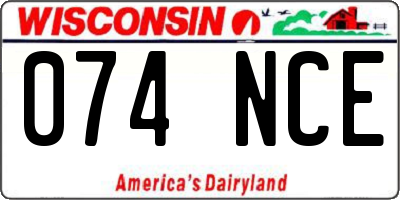 WI license plate 074NCE