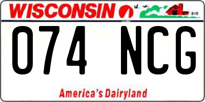 WI license plate 074NCG