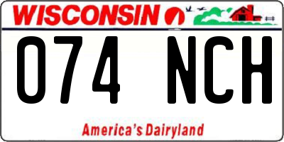 WI license plate 074NCH
