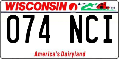 WI license plate 074NCI