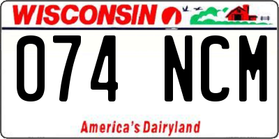 WI license plate 074NCM