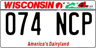WI license plate 074NCP