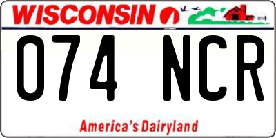 WI license plate 074NCR