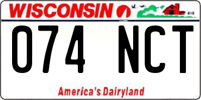 WI license plate 074NCT