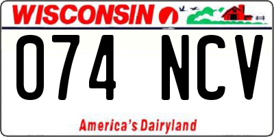 WI license plate 074NCV