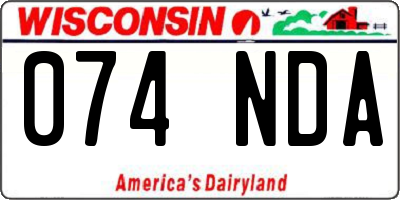 WI license plate 074NDA