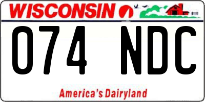 WI license plate 074NDC