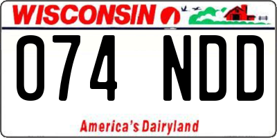 WI license plate 074NDD
