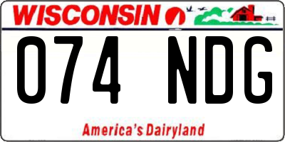 WI license plate 074NDG