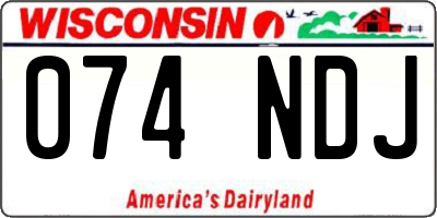 WI license plate 074NDJ