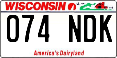 WI license plate 074NDK