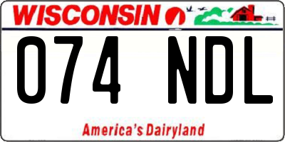 WI license plate 074NDL