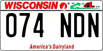 WI license plate 074NDN