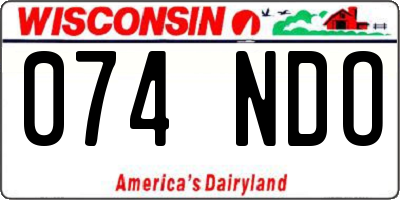 WI license plate 074NDO