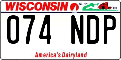 WI license plate 074NDP