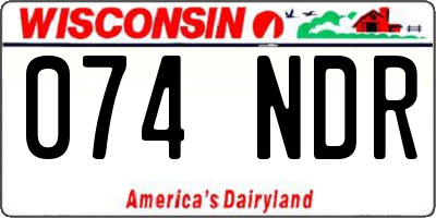 WI license plate 074NDR